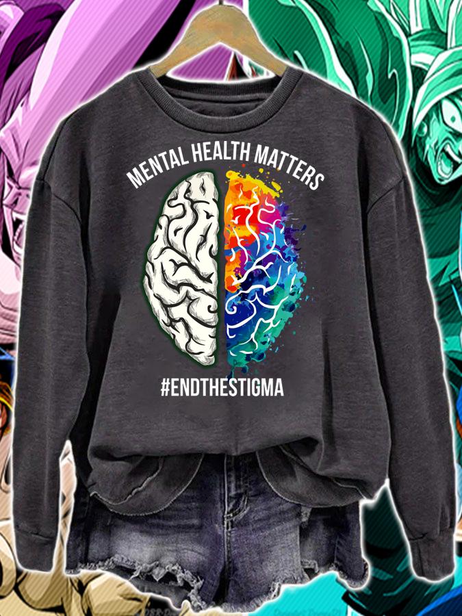 Colorful Brain Mental Health Matters #endthestigma t-shirt sweatshirt