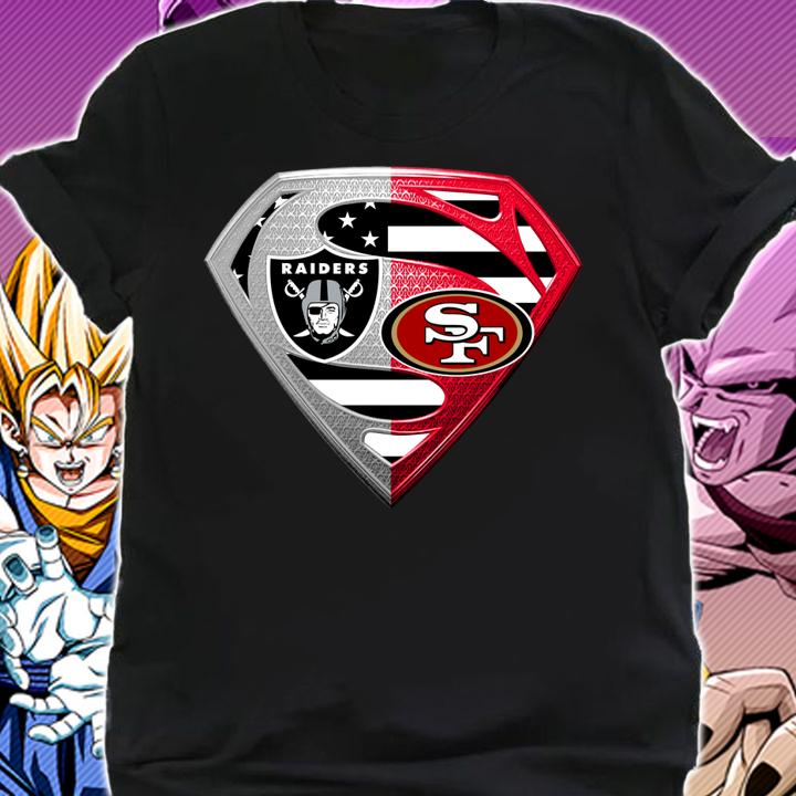 Oakland Raiders And San Francisco 49ers Superman Logo t-shirt shirt