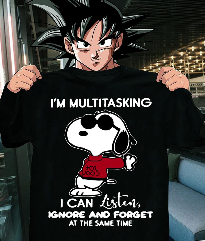 Snoopy I'm multitasking I can listen ignore and forget at the same time t-shirt shirt