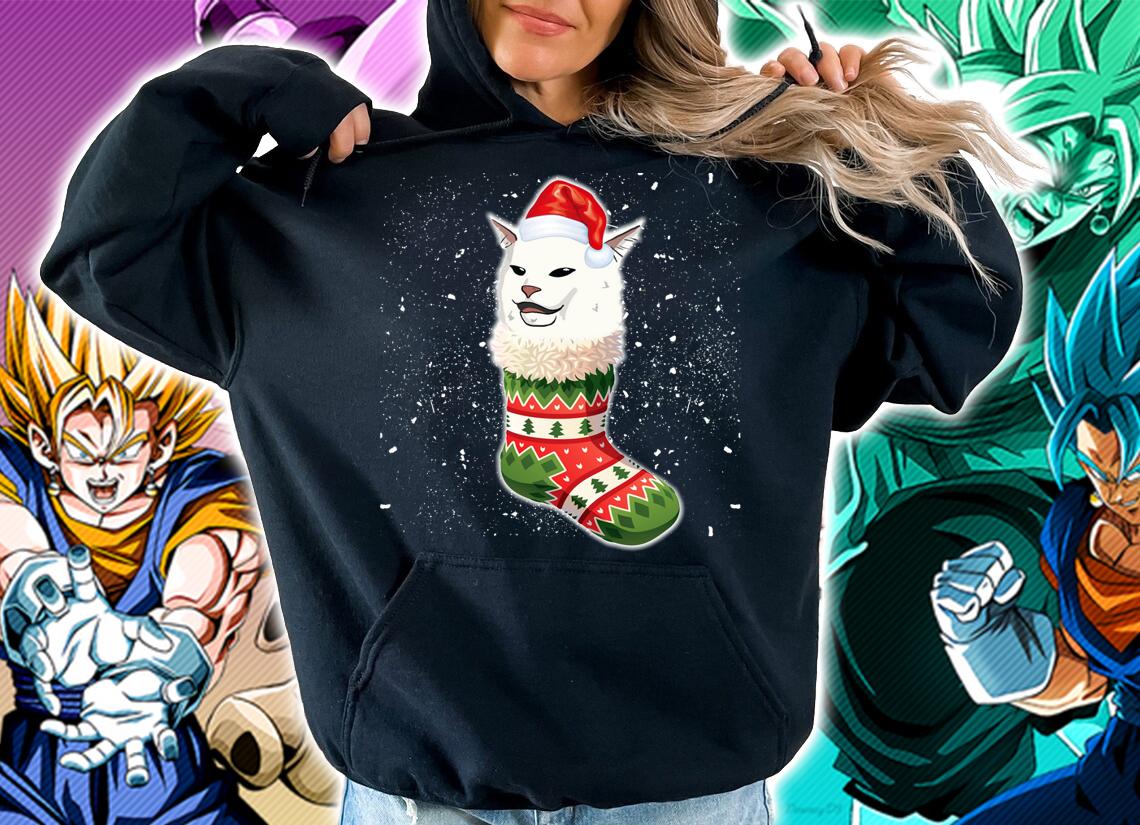 Christmas socks Woman Yelling Cat Meme t-shirt hoodie