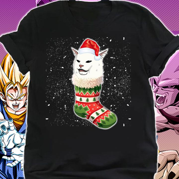 Christmas socks Woman Yelling Cat Meme t-shirt shirt