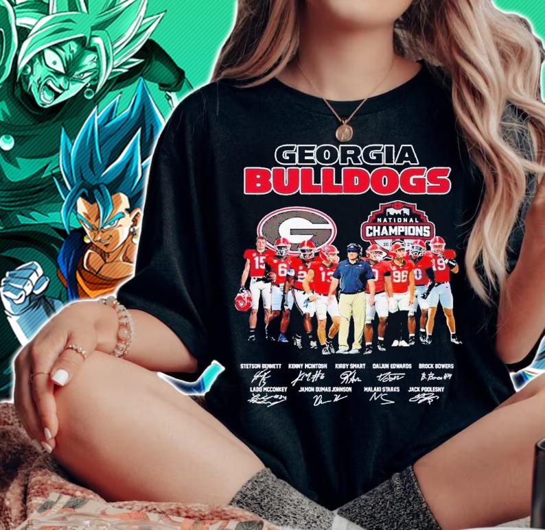 Georgia Bulldogs National Champions 2022 signatures shirt t-shirt woman shirt