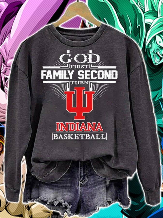 God first family second Indiana Hoosiers basketball shirt t-shirt sweatshirt