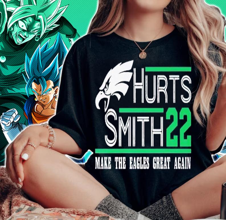 Hurts Smith 22 make the Eagles great again shirt t-shirt woman shirt