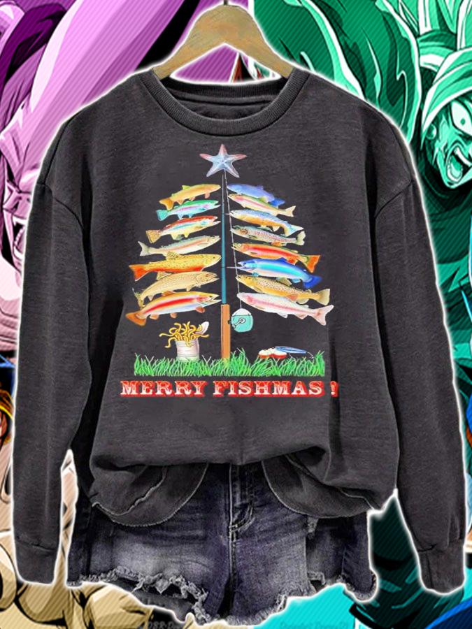 Merry Fishmas tree Christmas shirt t-shirt sweatshirt