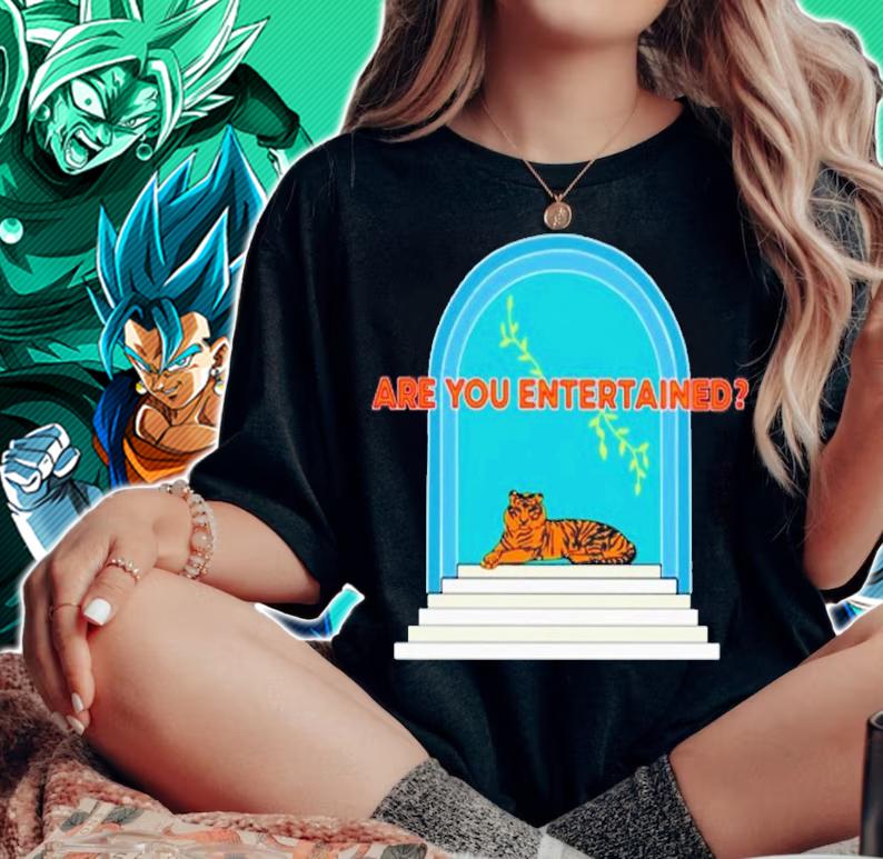 Bengal Tiger Are You Entertained T-Shirt t-shirt woman shirt