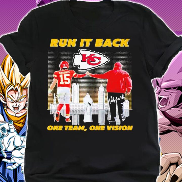 Patrick Mahomes Andy Reid Run in back one team one vision signatures shirt t-shirt shirt