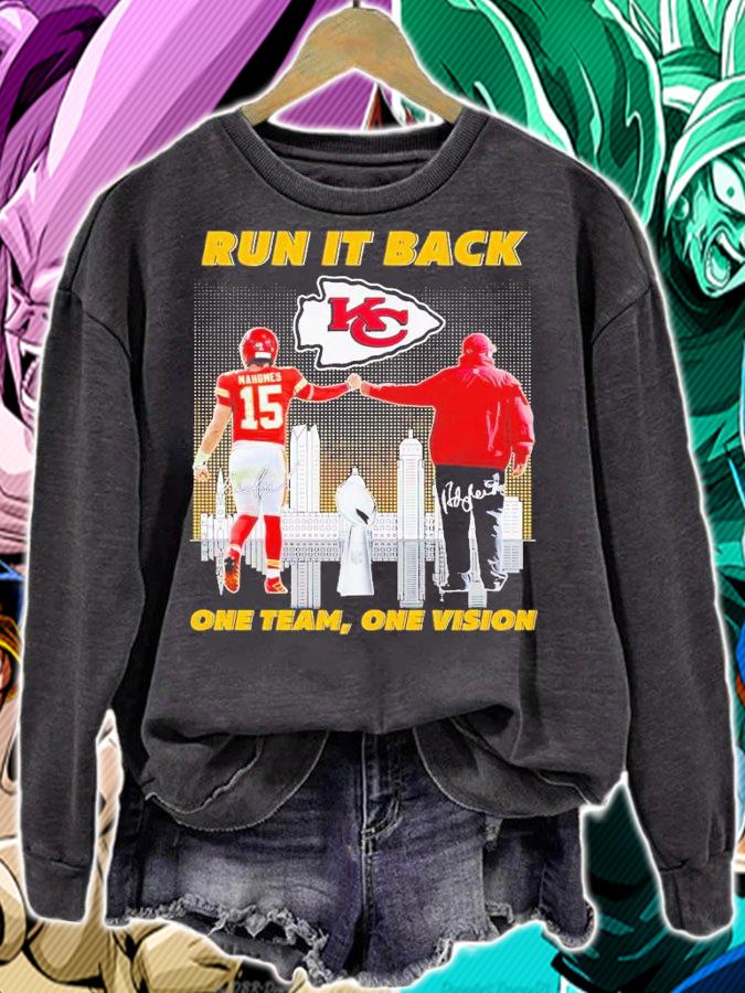 Patrick Mahomes Andy Reid Run in back one team one vision signatures shirt t-shirt sweatshirt