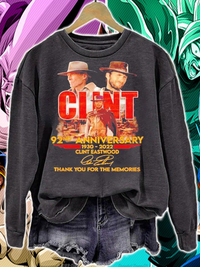 Clint 92nd anniversary 1930 2022 thank you for the memories shirt t-shirt sweatshirt