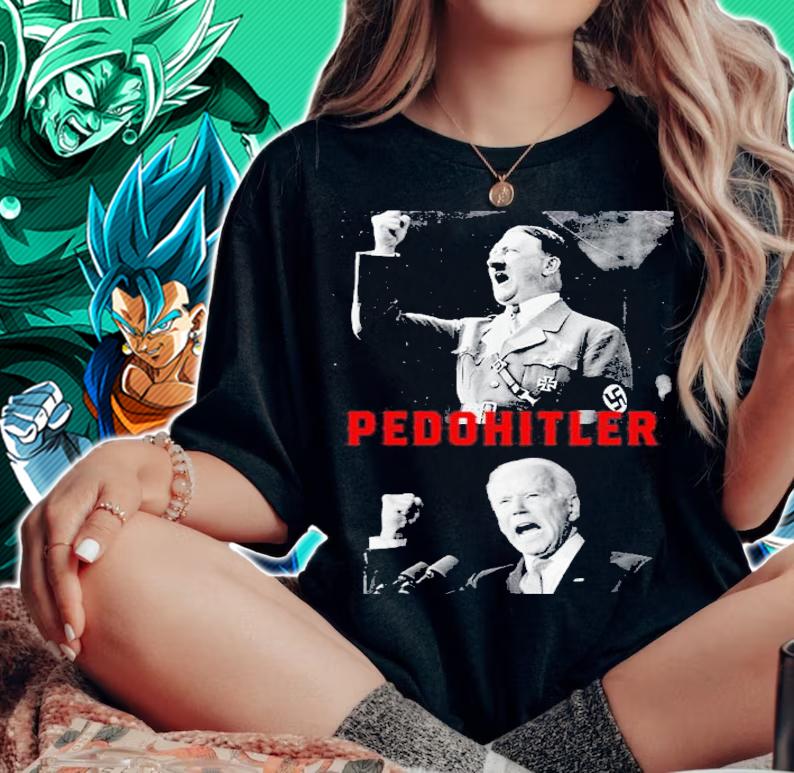 Pedohitler Flag Anti Joe Biden Shirt t-shirt woman shirt