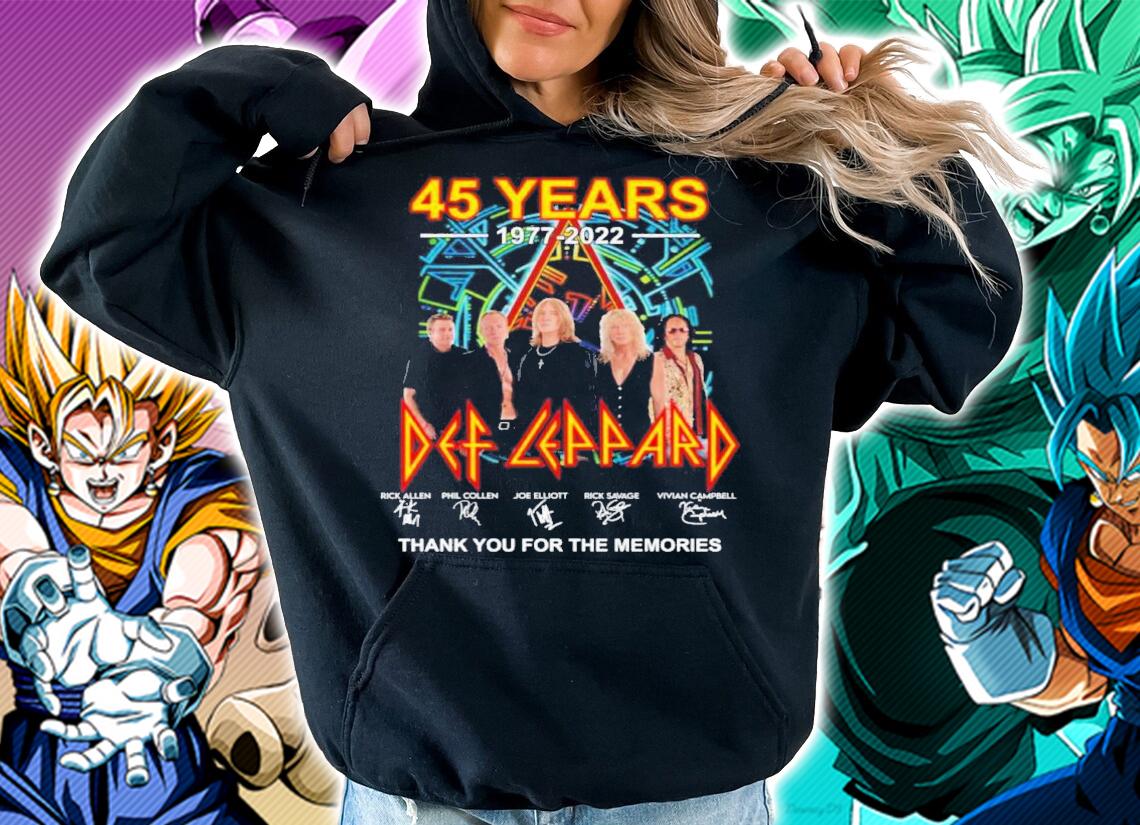 45 Years 1977-2022 Def Leppard Signatures Thank You For The Memories t-shirt hoodie