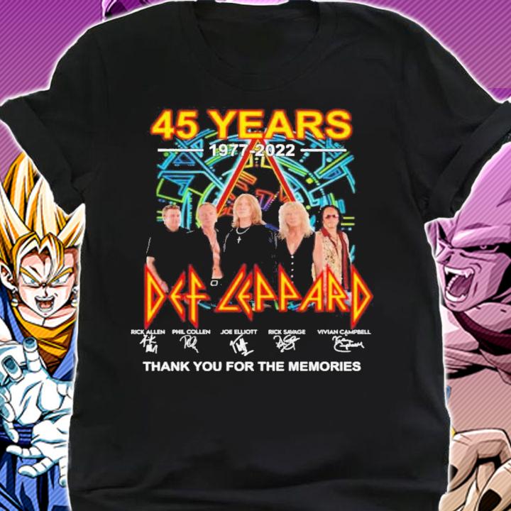45 Years 1977-2022 Def Leppard Signatures Thank You For The Memories t-shirt shirt