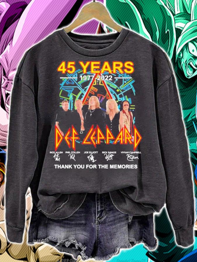 45 Years 1977-2022 Def Leppard Signatures Thank You For The Memories t-shirt sweatshirt