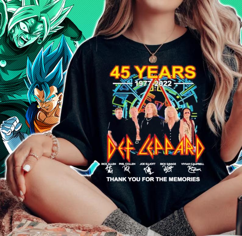 45 Years 1977-2022 Def Leppard Signatures Thank You For The Memories t-shirt woman shirt