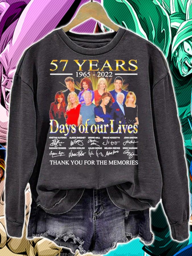 57 Years 1965-2022 Days Of Our Lives Signature Thank You For The Memories t-shirt sweatshirt