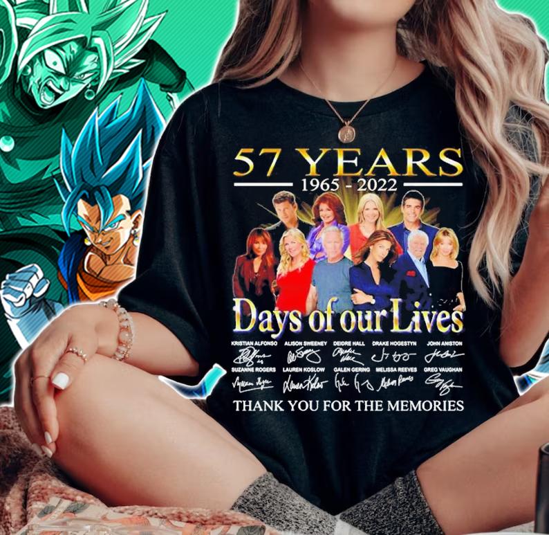 57 Years 1965-2022 Days Of Our Lives Signature Thank You For The Memories t-shirt woman shirt
