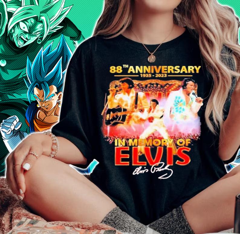 88th Anniversary 1935-2023 In Memory Of Elvis Presley Signature t-shirt woman shirt