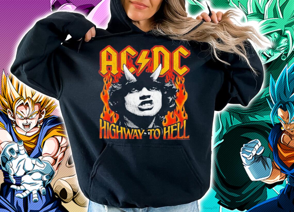 AC DC Highway To Hell Fire Distressed Shirt t-shirt hoodie