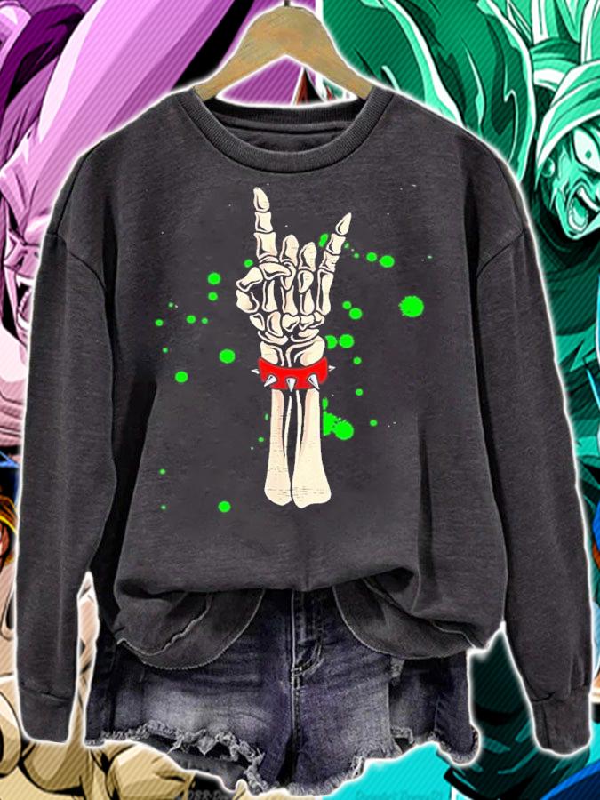 Rocker Skeleton Hand Rock Halloween shirt t-shirt sweatshirt