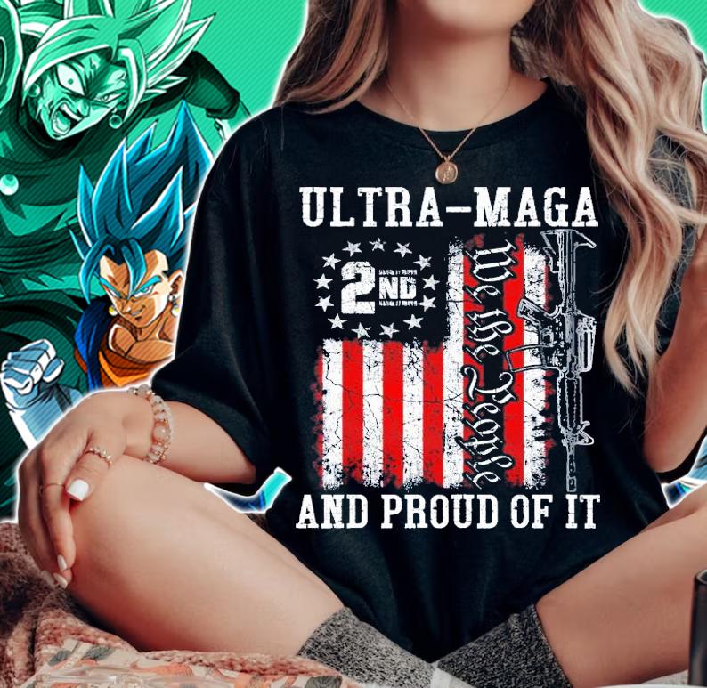Ultra MAGA We The People Proud Republican Vintage USA Flag T-Shirt t-shirt woman shirt