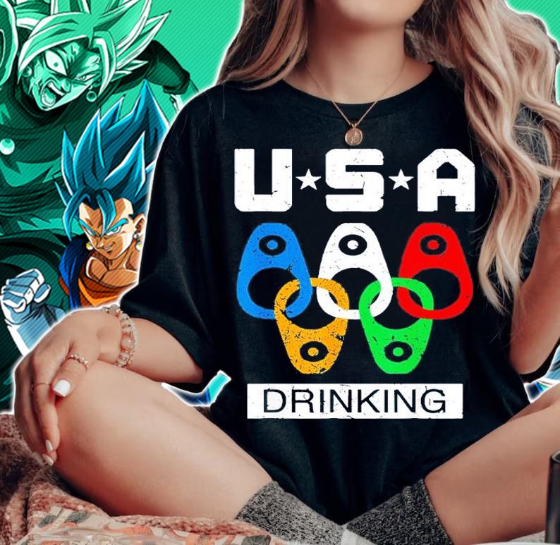 USA Drinking Team American Flag Drinking Beer Lover shirt t-shirt woman shirt