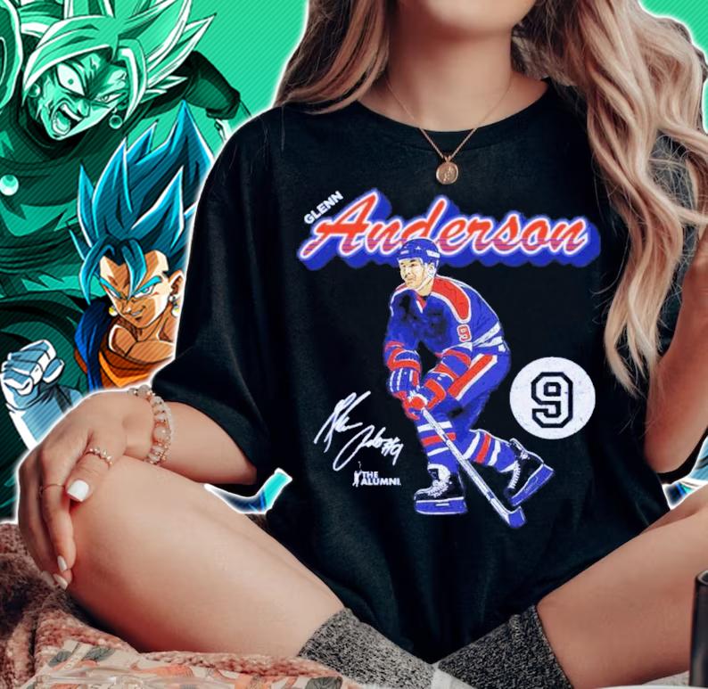 Glenn Anderson Edmonton Retro Script Hockey Signatures Shirt t-shirt woman shirt