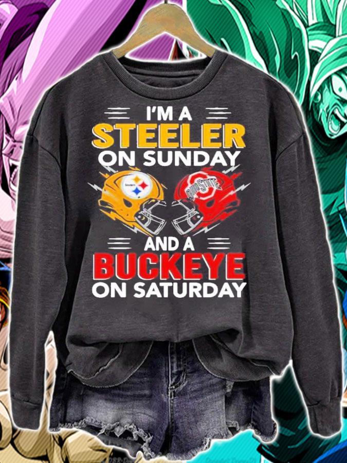 I'm A Pittsburgh Steelers On Sunday And A Ohio State Buckeyes On Saturday Shirt t-shirt sweatshirt