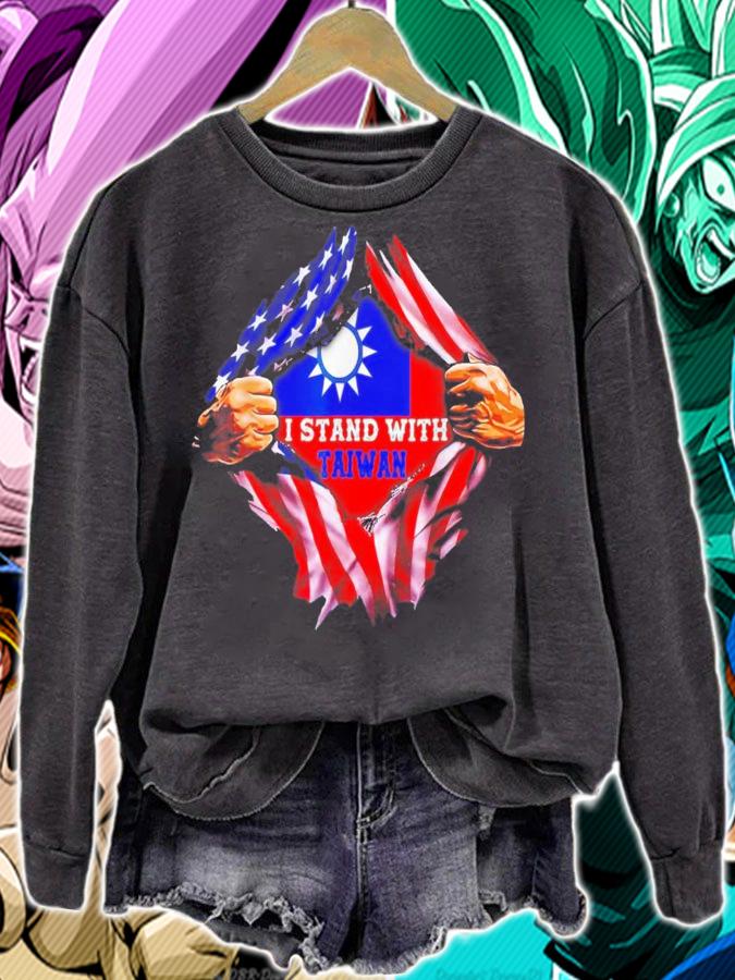 I Stand With Taiwan Flag American Flag Support Taiwan T-Shirt t-shirt sweatshirt