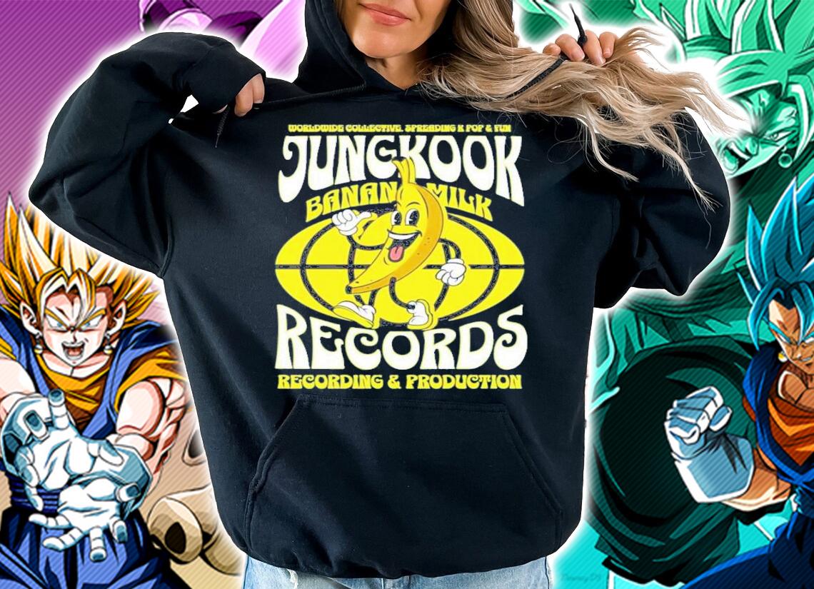 Jungkook BTS Banana Milk Records T-Shirt t-shirt hoodie