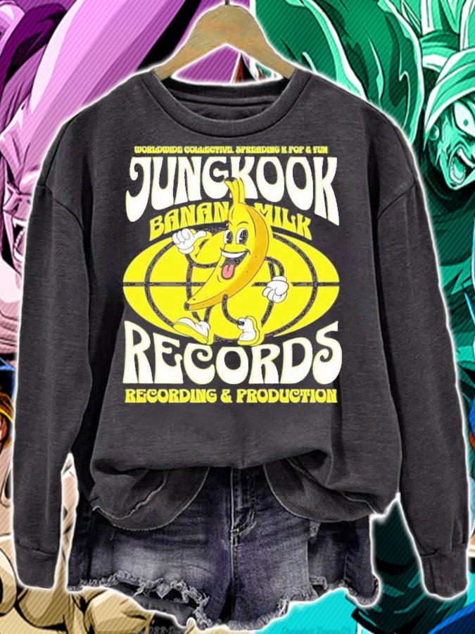 Jungkook BTS Banana Milk Records T-Shirt t-shirt sweatshirt