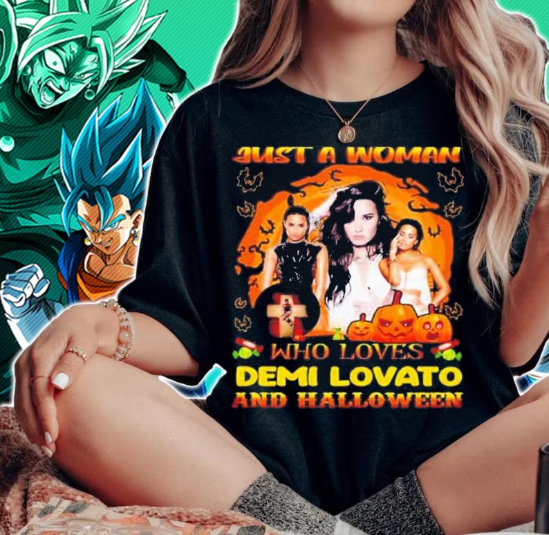Just A Woman Who Loves Demi Lovato And Halloween Shirt t-shirt woman shirt