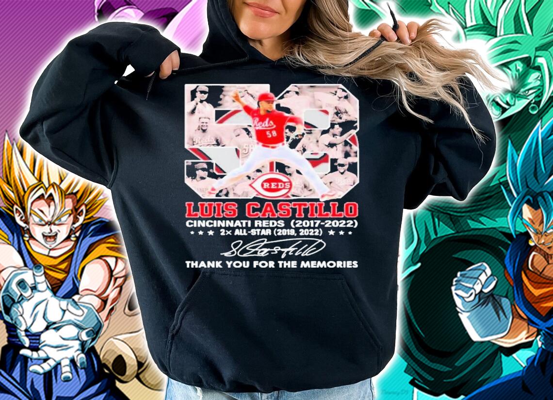 Luis Castillo 58 Cincinnati Reds 2017-2022 2X All-Star Thank You For The Memories Signature Shirt t-shirt hoodie