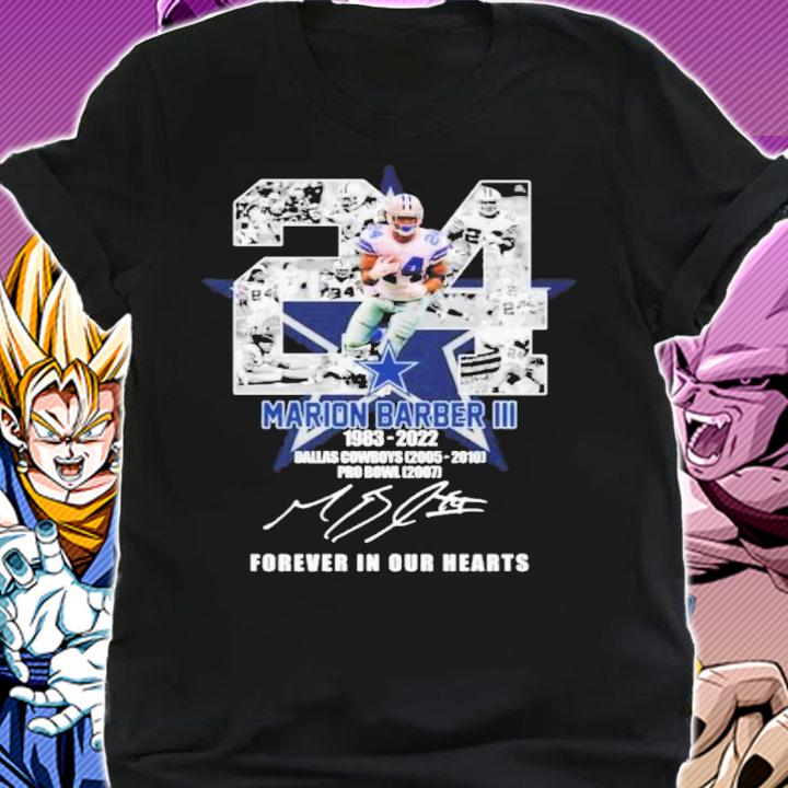 Marion Barber 24 III 1983-2022 Dallas Cowboys Signatures Forever In Our Hearts Shirt t-shirt shirt