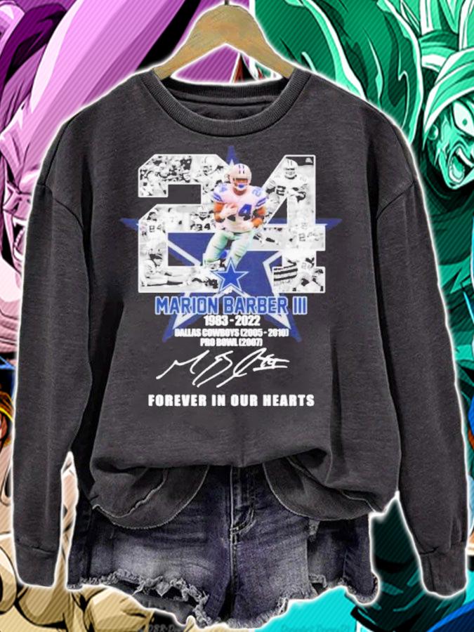 Marion Barber 24 III 1983-2022 Dallas Cowboys Signatures Forever In Our Hearts Shirt t-shirt sweatshirt