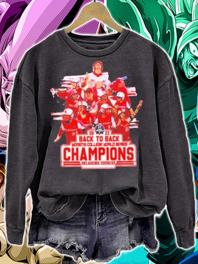 Oklahoma Sooners Back To Back Women's College World Series Champions 2022 Shirt t-shirt sweatshirt