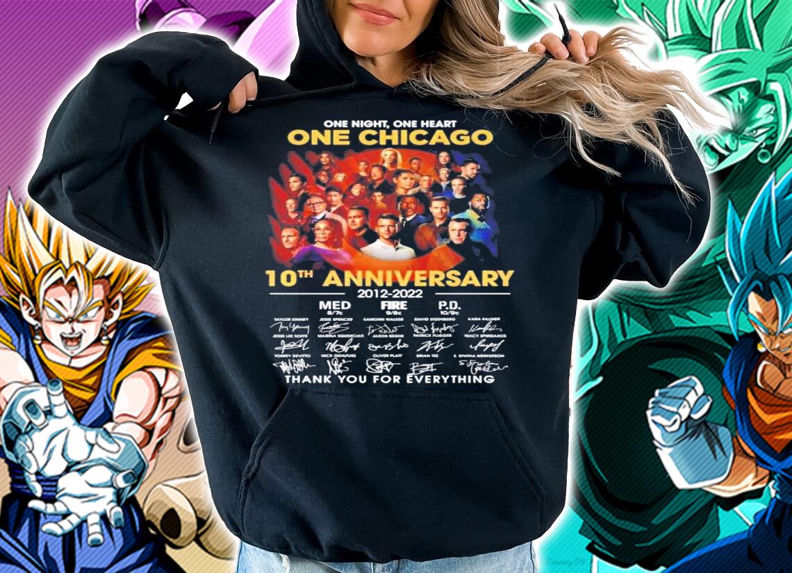 One Night One Heart One Chicago 10th Anniversary 2012-2022 Signatures Thank You For Everything T-Shirt t-shirt hoodie