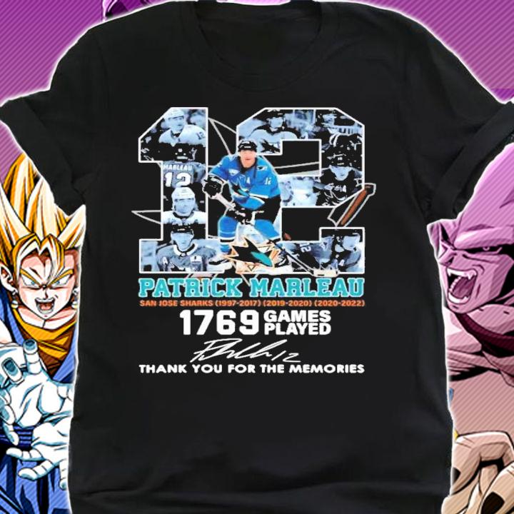 Patrick Marleau 12 San Jose Sharks 1769 Games Played Signature Thank You T-Shirt t-shirt shirt