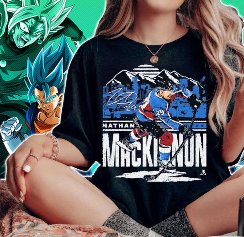 Nathan MacKinnon Colorado Player Skyline Hockey Signatures Shirt t-shirt woman shirt