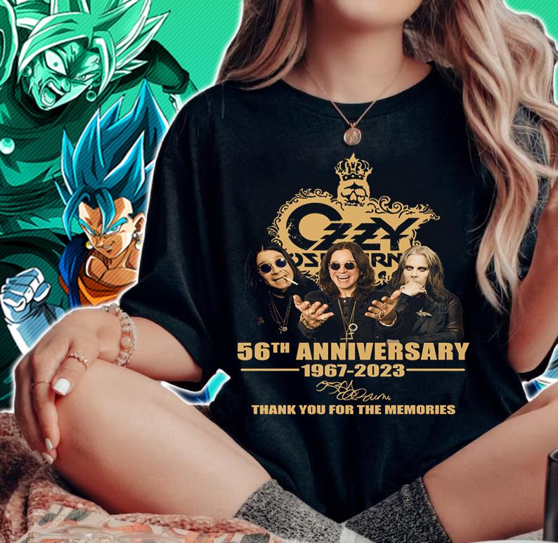 56th Anniversary Ozzy Osbourne 1967-2023 Signature Thank You For The Memories t-shirt woman shirt