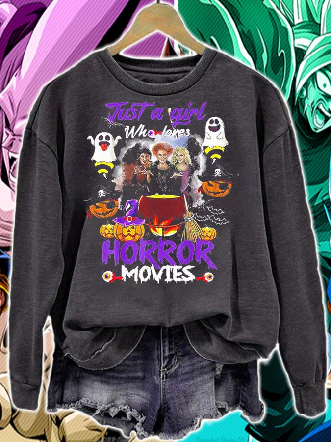 Just A Girl Who Loves Horror Movies Hocus Pocus Halloween t-shirt sweatshirt