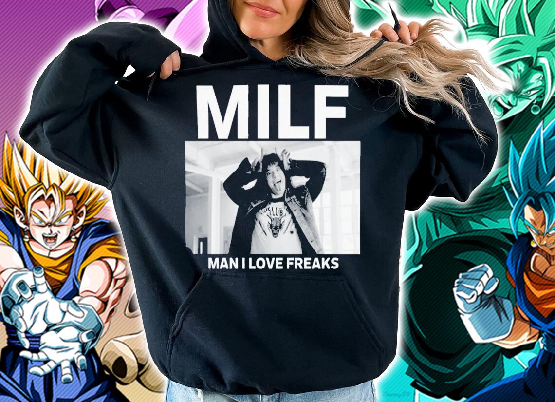 Stranger Things' Eddie Munson Milf Man I Love Freaks T-Shirt t-shirt hoodie