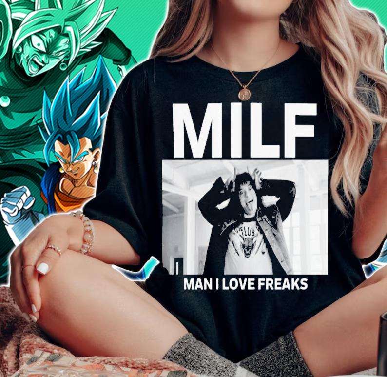 Stranger Things' Eddie Munson Milf Man I Love Freaks T-Shirt t-shirt woman shirt
