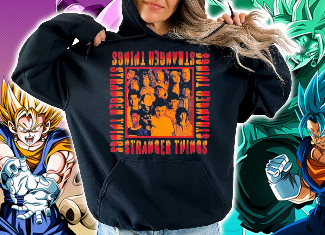 Stranger Things Halloween Full Cast Box Up Poster T-Shirt t-shirt hoodie