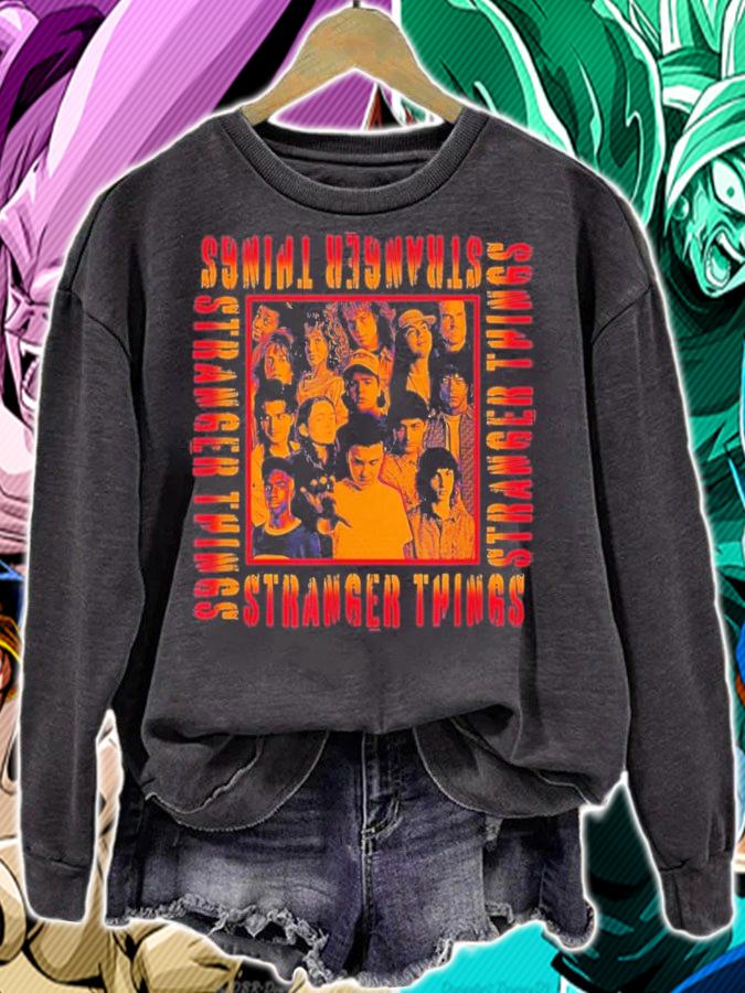 Stranger Things Halloween Full Cast Box Up Poster T-Shirt t-shirt sweatshirt
