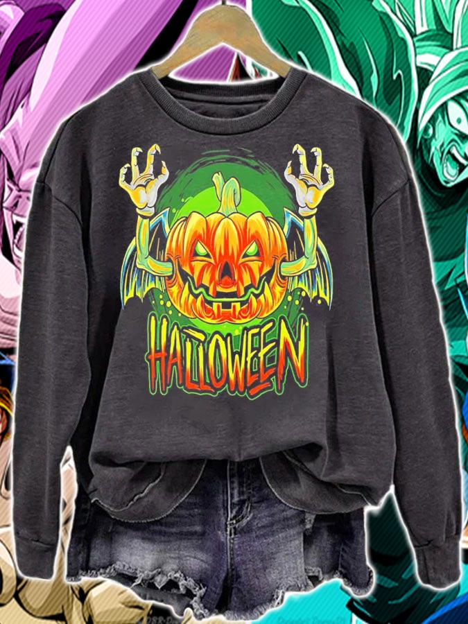 Vampire Bat With Halloween Pumpkin Head Karikatur Shirt t-shirt sweatshirt