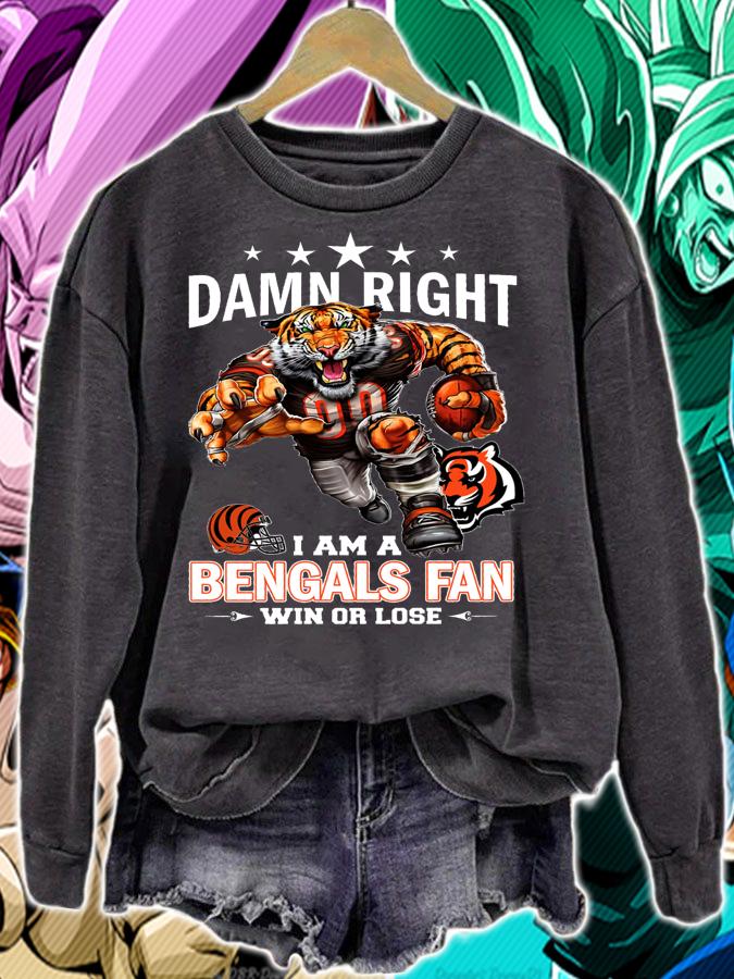 Cincinnati Bengals Shirt Damn Right I Am A Bengals Fan Win Or Lose t-shirt sweatshirt