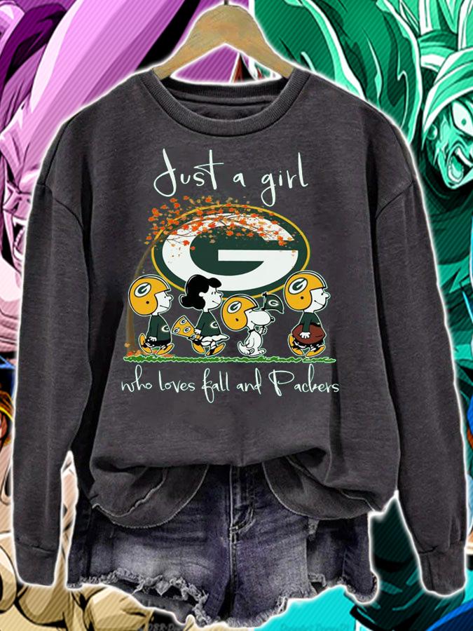 Green Bay Packers Peanuts Snoopy Just A Girl Who Love Fall And Packers t-shirt sweatshirt