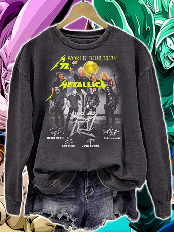 Metallica 72 Seasons World Tour 2023 2024 Metallica Since 1981 Signatures t-shirt sweatshirt