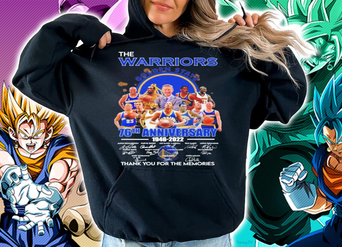 The Warriors Golden State 76th Anniversary 1946-2022 Signatures Thank You For The Memories Shirt t-shirt hoodie