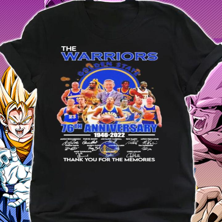 The Warriors Golden State 76th Anniversary 1946-2022 Signatures Thank You For The Memories Shirt t-shirt shirt